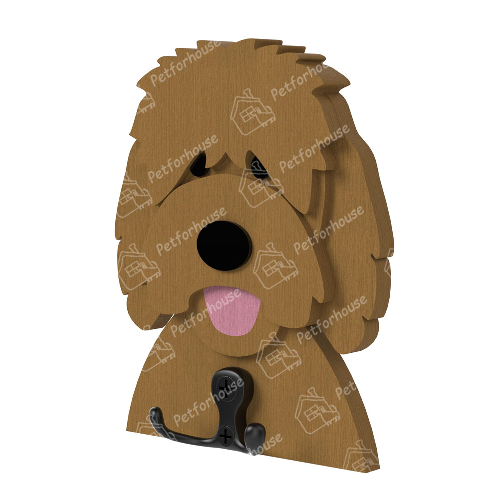 Golden Doodle Dog Wooden Hook