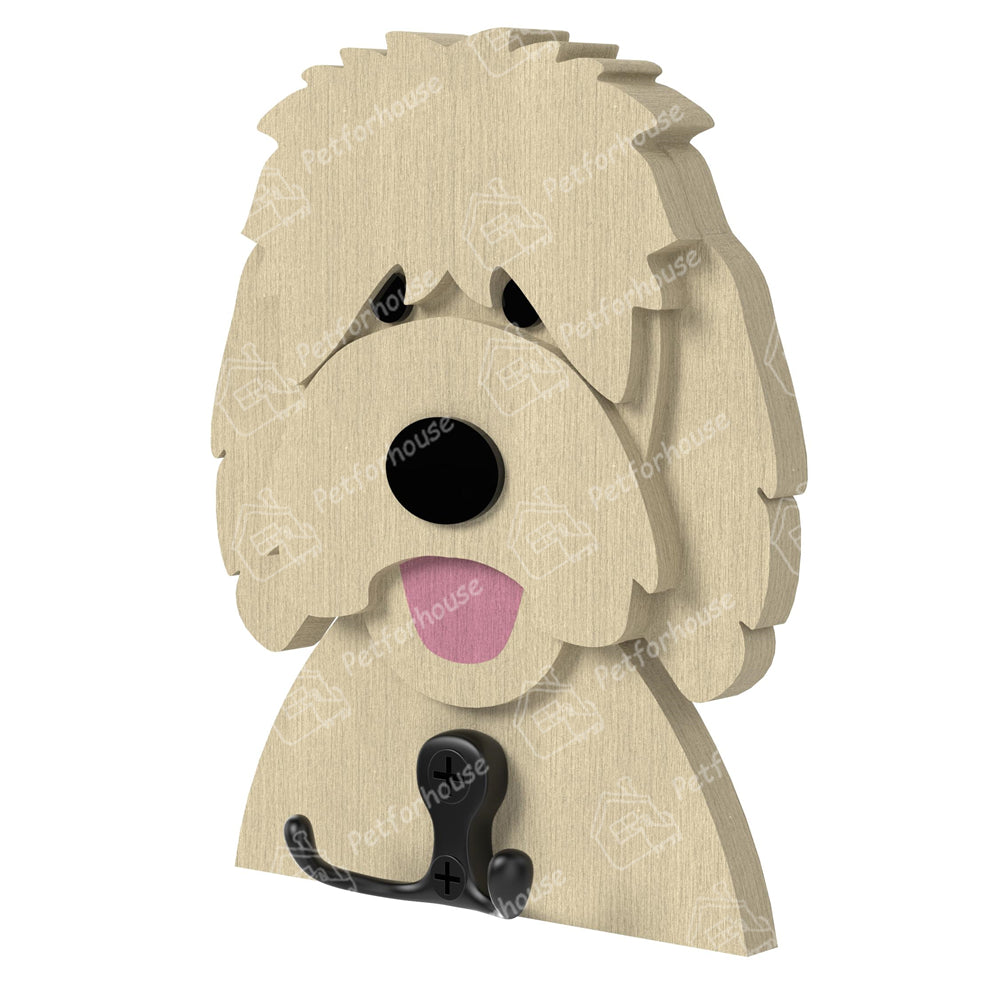 Golden Doodle Dog Wooden Hook