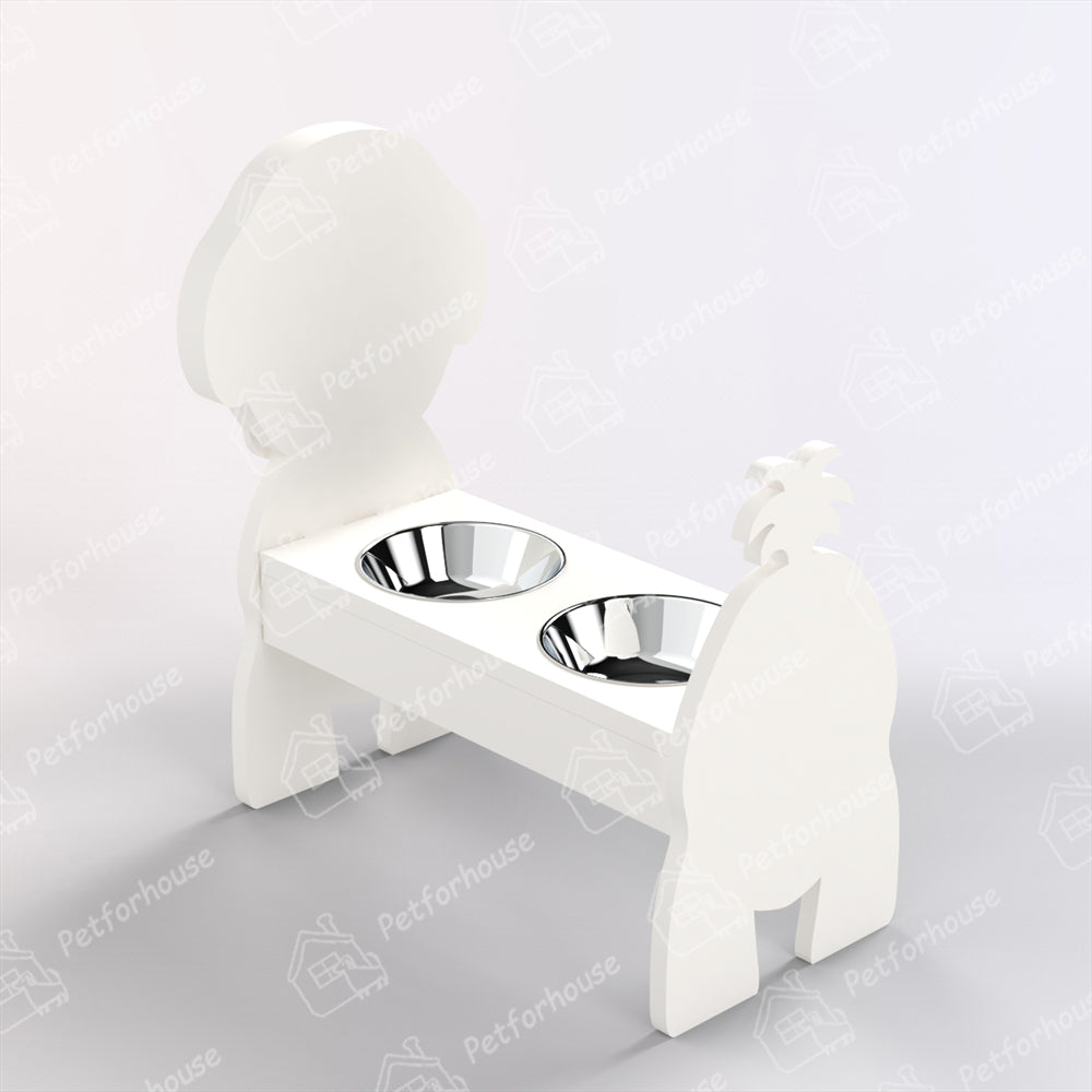 Bichon Fries Pet Food Bowl Holder