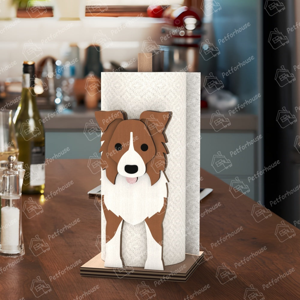 Border Collie Paper Towel Holder