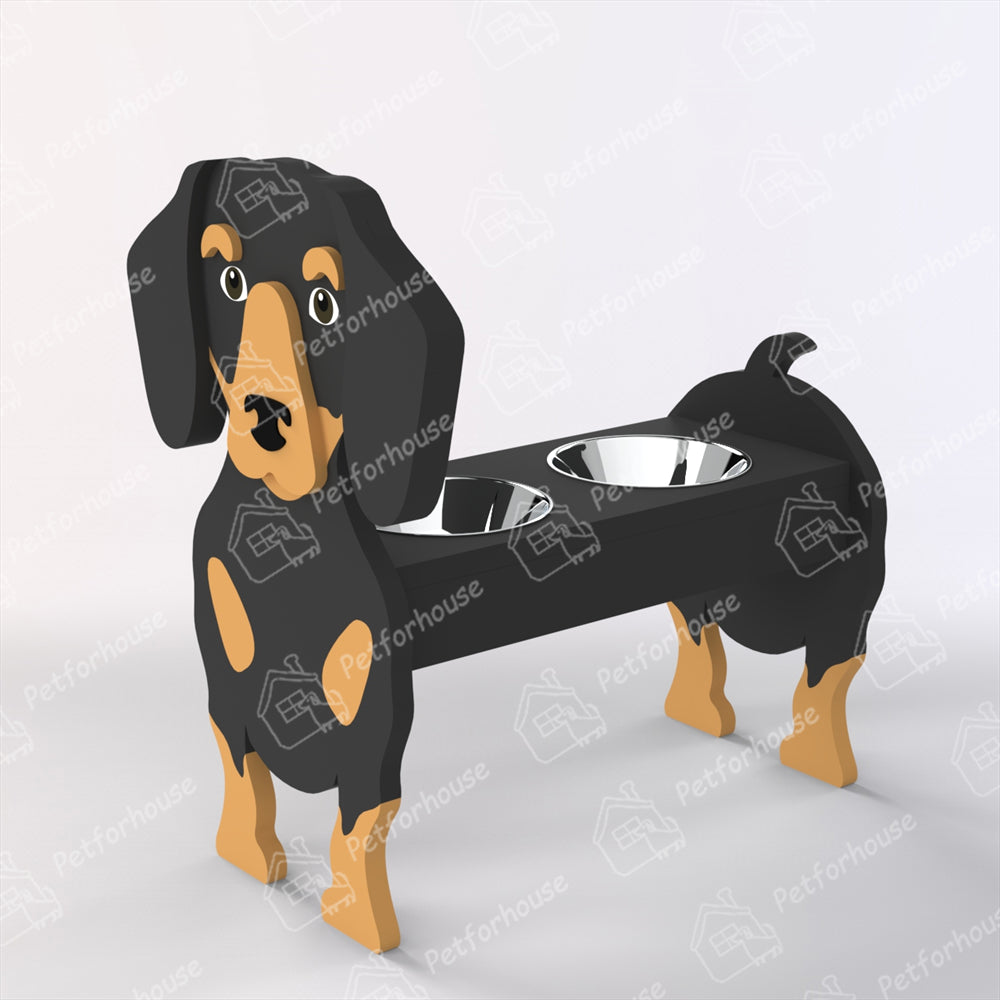 Dachshund Pet Food Bowl Holder