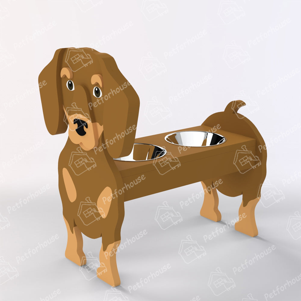 Dachshund Pet Food Bowl Holder