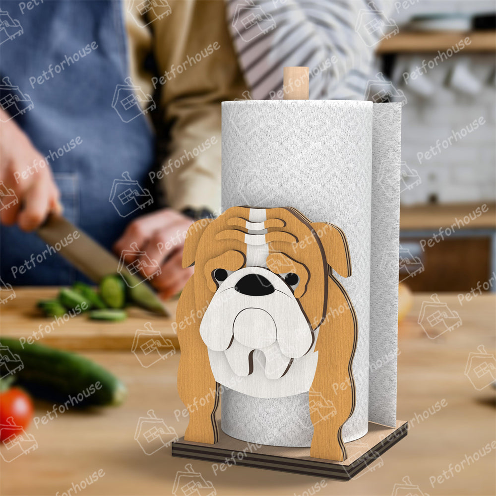 English Bulldog Paper Towel Holder