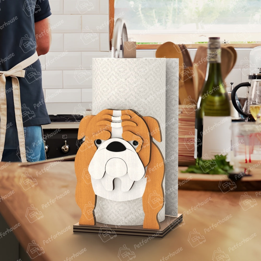 English Bulldog Paper Towel Holder