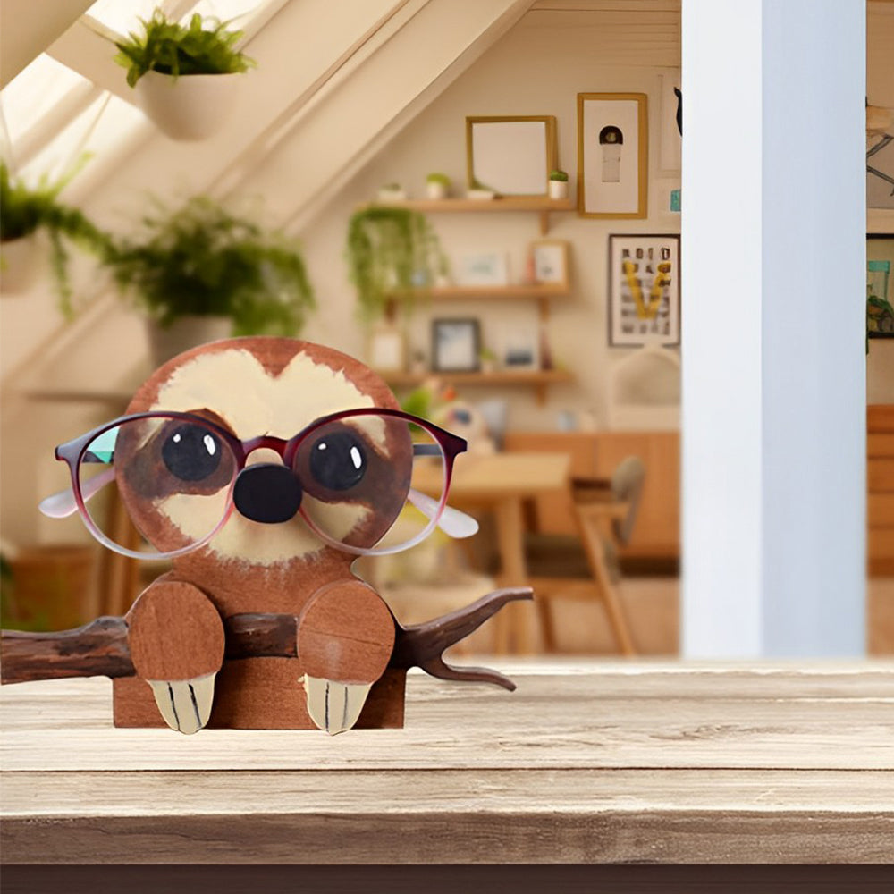 Wooden Cartoon Sloth Eyeglass Holder