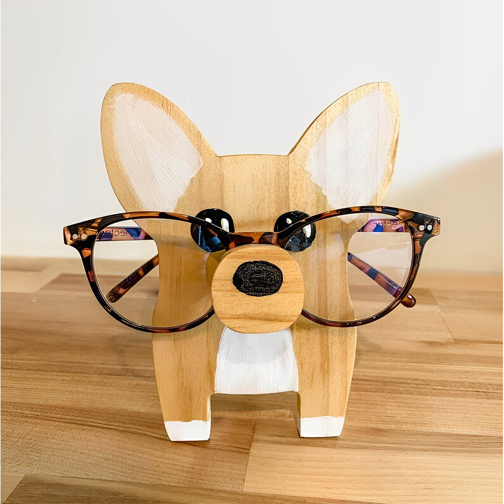 Wooden Cartoon Corgi Eyeglass Holder