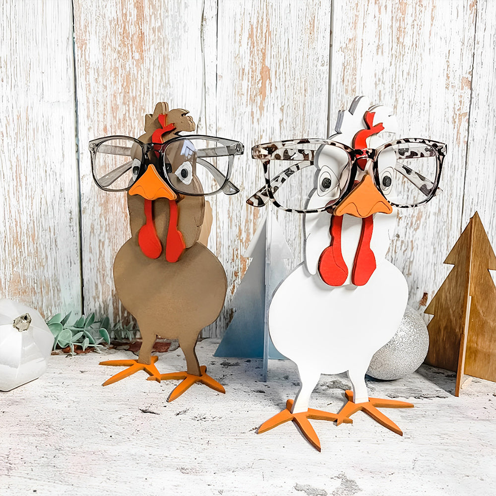 Wooden Cartoon Funny Hen Eyeglass Holder