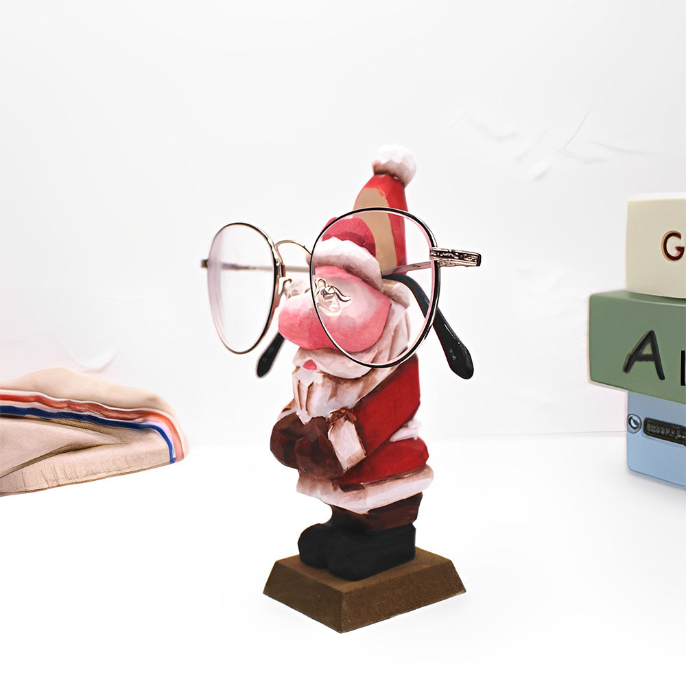 Wooden Cartoon Santa Claus Eyeglass Holder