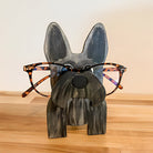 Wooden Cartoon Gray Dog Eyeglass Holder