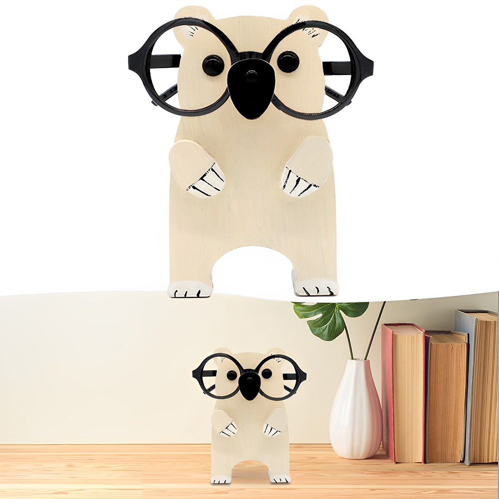 Wooden Cartoon Polar Bear Eyeglass Holder