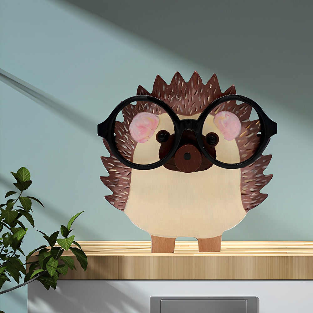 Wooden Cartoon Hedgehog Eyeglass Holder