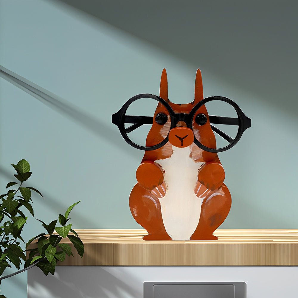 Wooden Cartoon Squirrel Eyeglass Holder