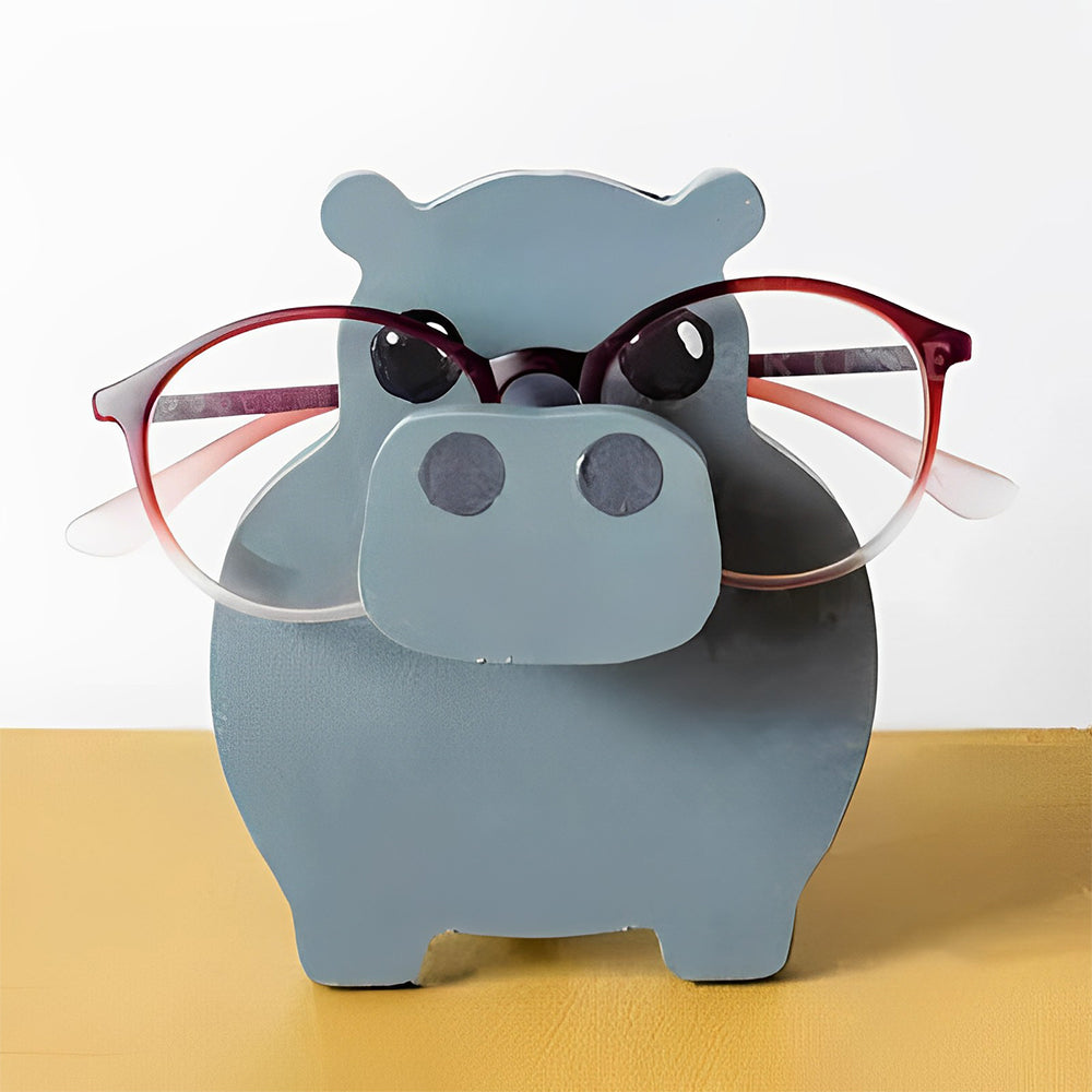 Wooden Cartoon Lovely Hippo Eyeglass Holder