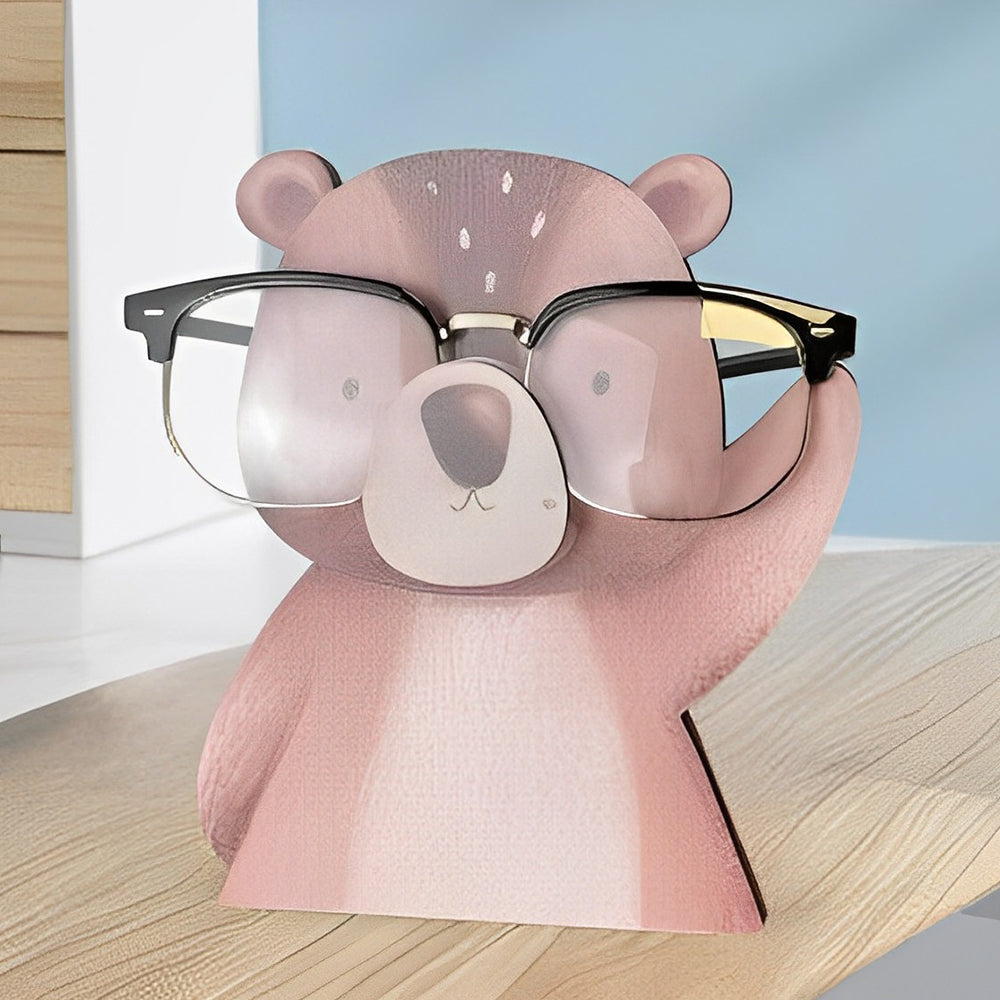 Wooden Cartoon Cute Raccoon Eyeglass Holder