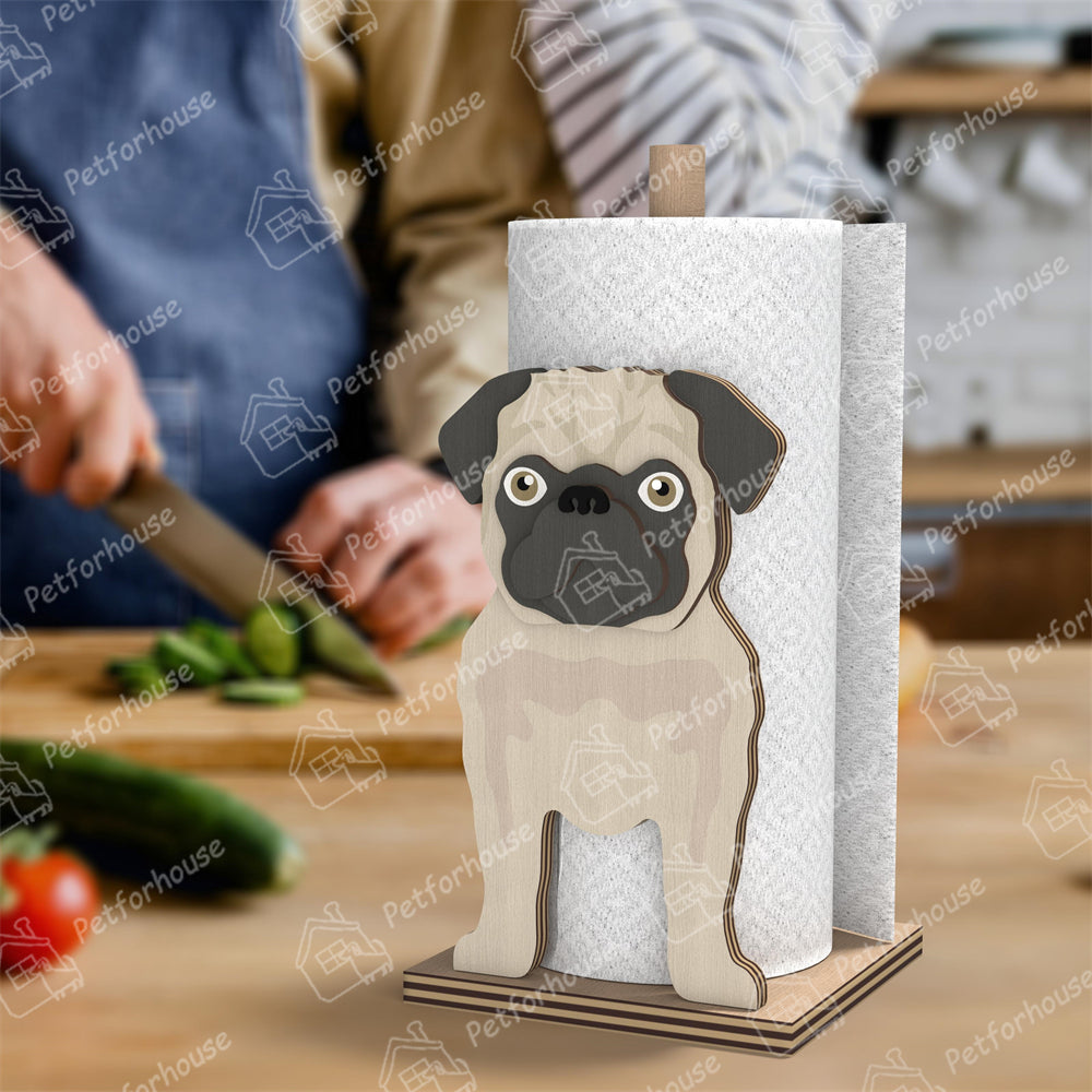 Pug Paper Towel Holder