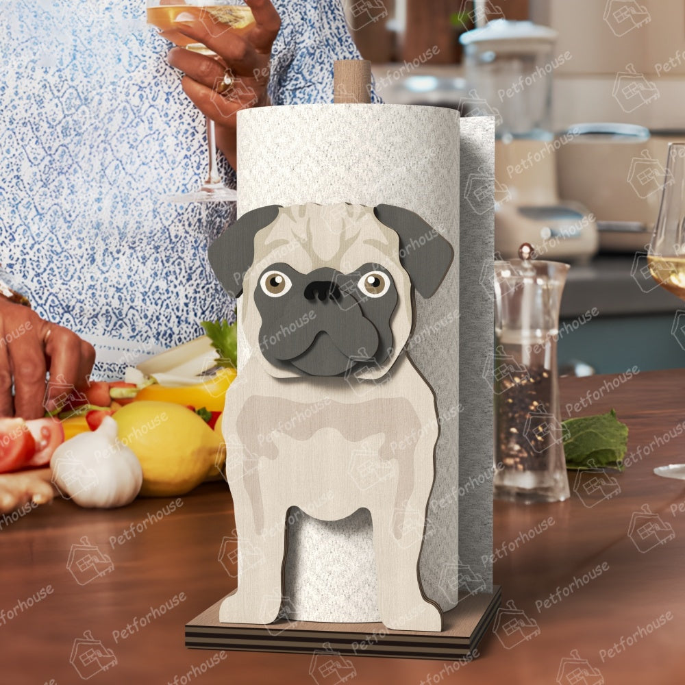 Pug Paper Towel Holder