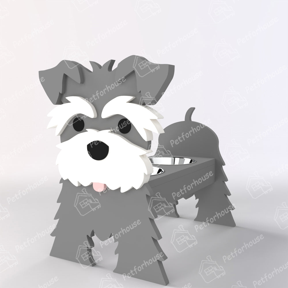 Schnauzer Pet Food Bowl Holder