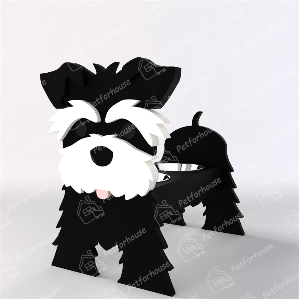 Schnauzer Pet Food Bowl Holder