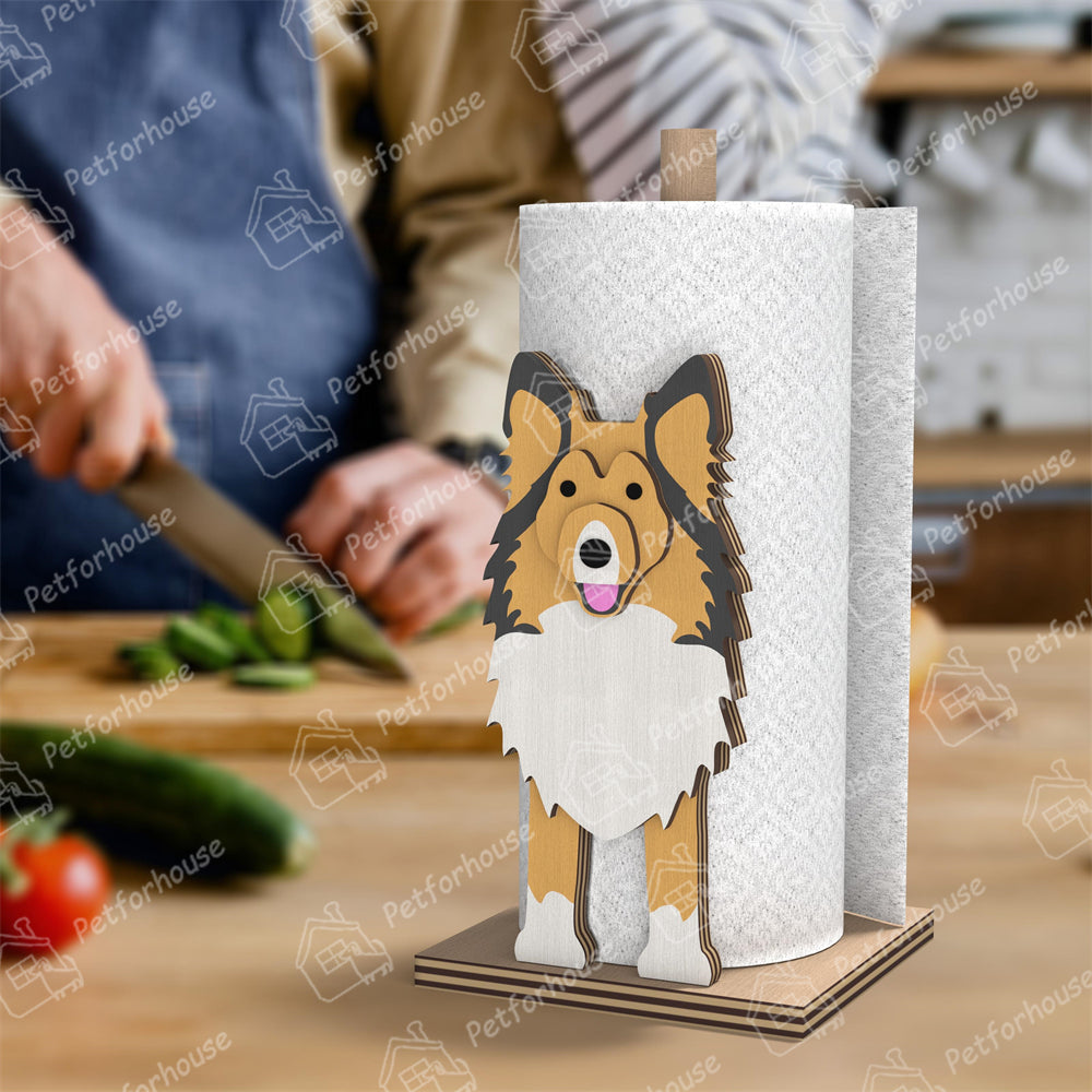 Shetland Sheep Dog Paper Towel Holder