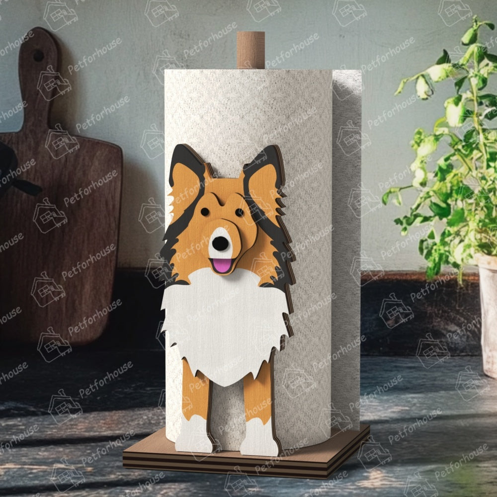 Shetland Sheep Dog Paper Towel Holder