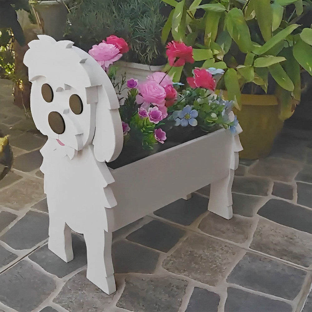 Maltese Dog Planter